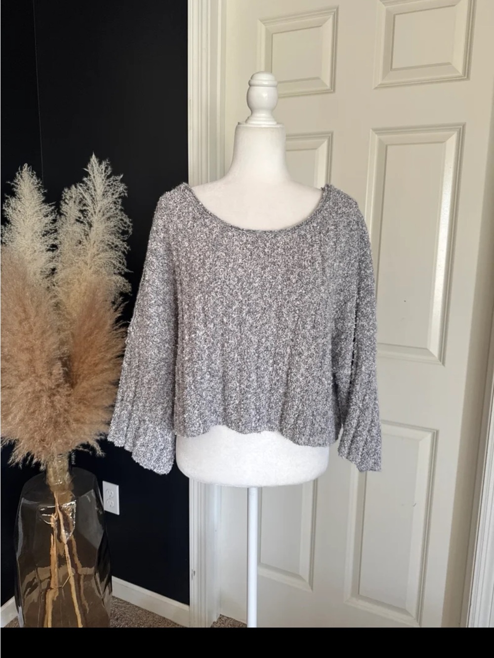 Free People Good Day Pullover Sweater Charcoal Gray Size Medium - Picture 7 of 12